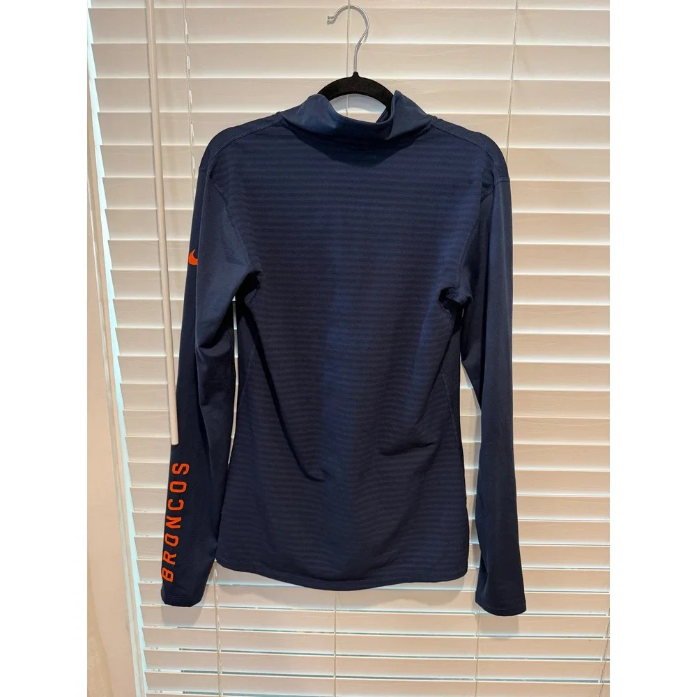 Nike NFL Denver Broncos Dri-FIT Quarter Zip Pullover Navy Blue Womens XL